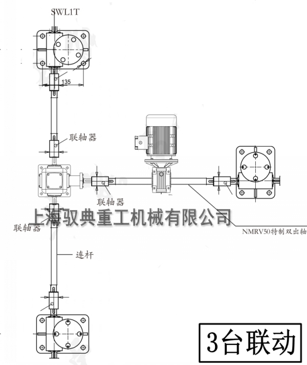 3臺(tái)聯(lián)動(dòng)絲桿升降機(jī)